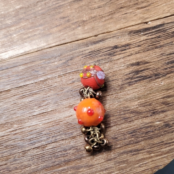 Lampwork Orange P303 1950s Flair Pendant - Picture 1 of 4